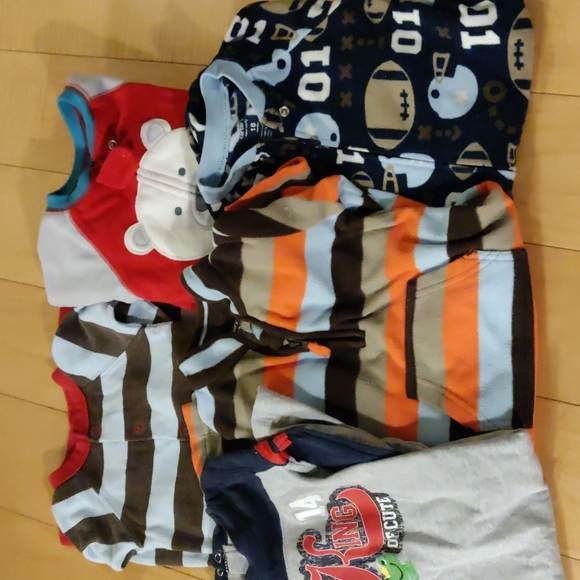 Bundle of 5 Carter's 18-month long sleeves bodysuit.  Sleep and Play. - Picture 1 of 11